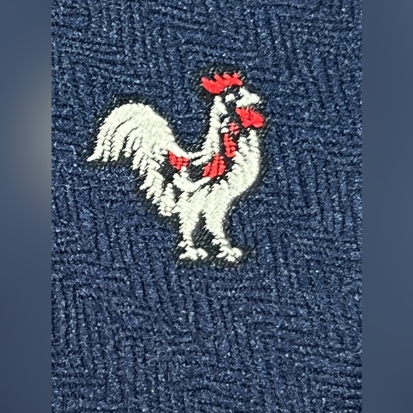 Vintage Blue Necktie By Damon Rooster 100% Imported Textured Polyester 55” - Picture 5 of 10